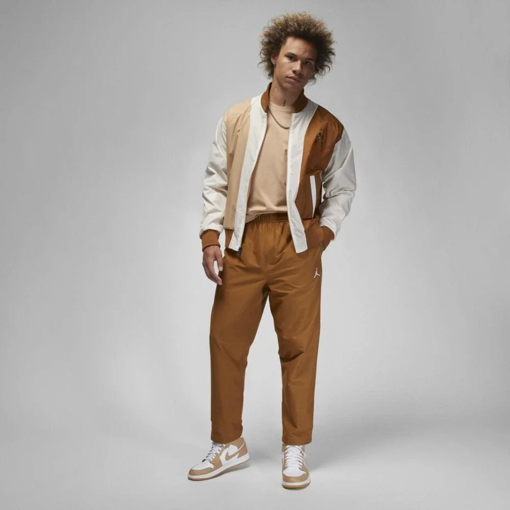 Jordan Mens Essential Crop Pants Lt British Tan White FB7325-281 Small NWT